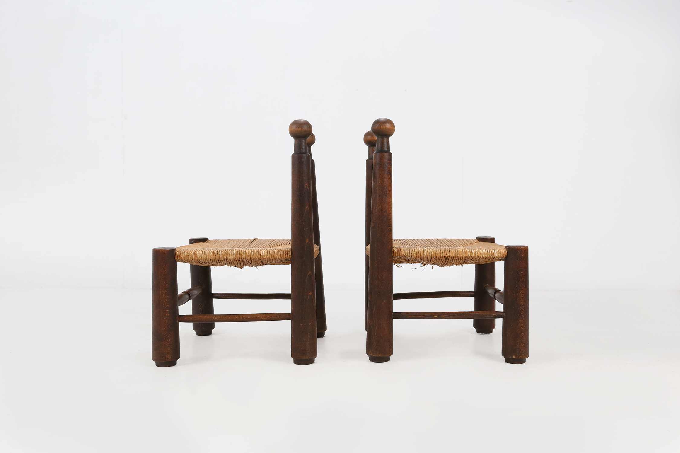Small wooden and wicker chairs by Charles Dudouytthumbnail